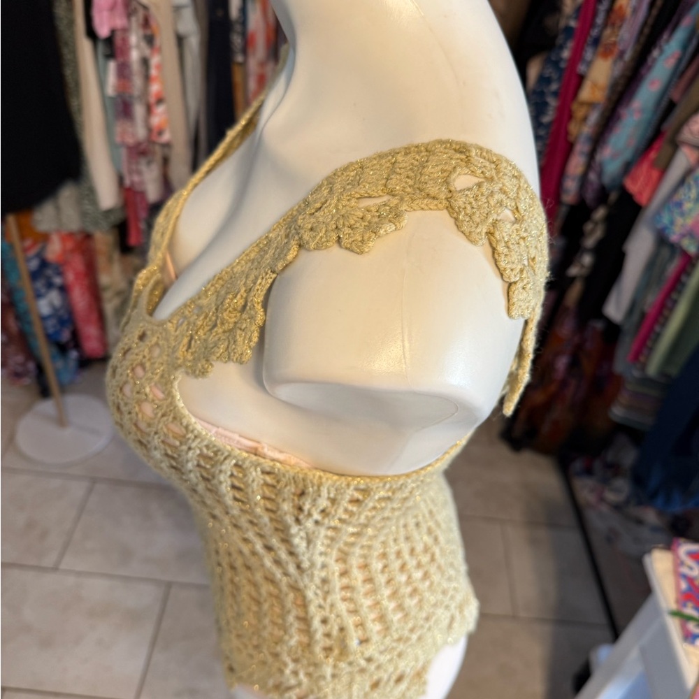 Metro Beige Crochet Knit Top - Picture 4 of 7